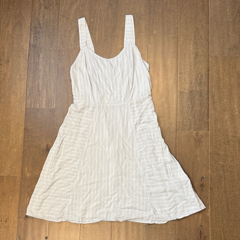 SO Light Blue & White Striped Sundress Size Small Sleeveless Smocked Back Summer